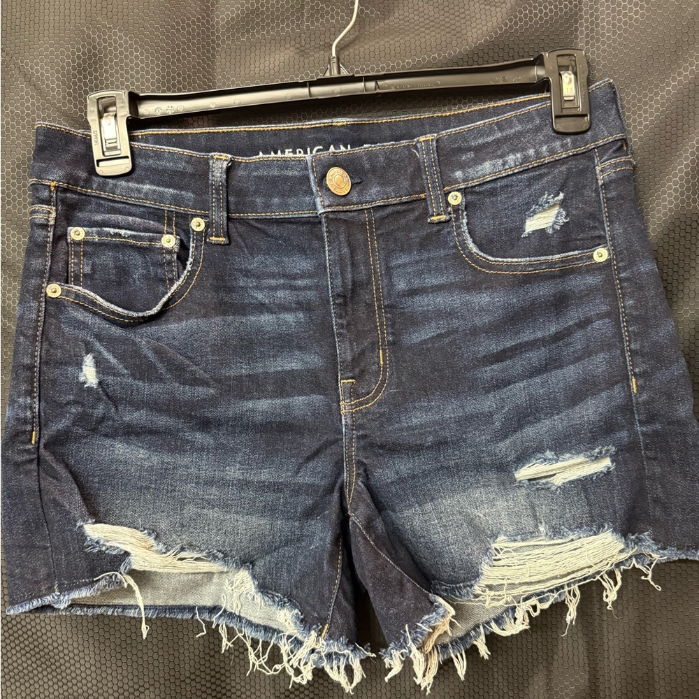 American Eagle Outfitters Distressed Dark Denim Shorts